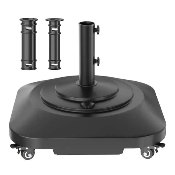 100 lb patio umbrella base hcman 100 lb. Umbrella Base with Wheels, Windproof and Mobile Square Umbrella Stand for Patio, Deck, Poolside, Lawn, Fit Most
