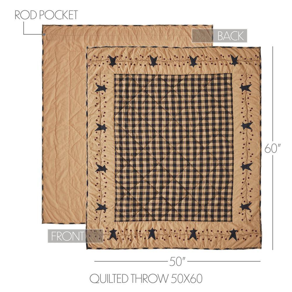 Natural Burgundy Country Checkered Cotton Quilted Throw Blanket
