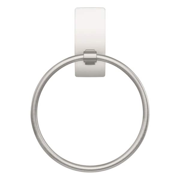 Command Wall Mounted Towel Ring in Satin Nickel