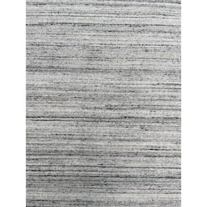 Natural Silver 6 ft. x 9 ft. Hand-Knotted Wool Modern Lori Baft Gabbeh Solid Color Area Rug