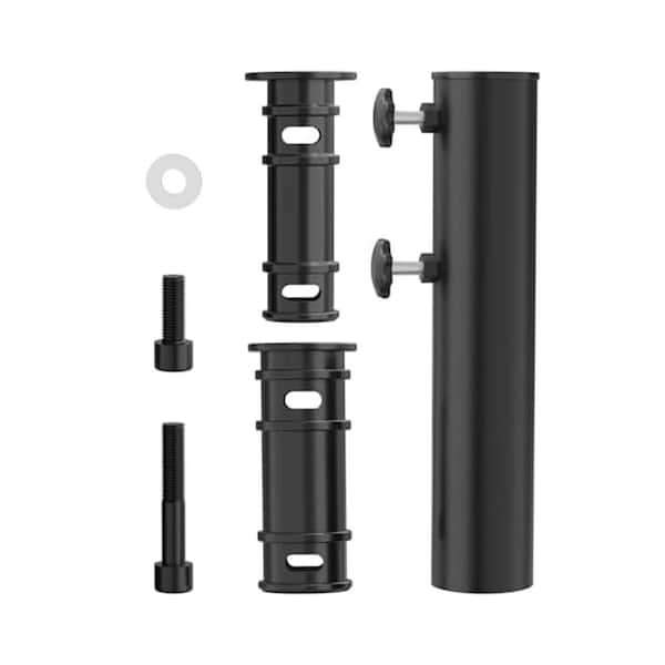 2.4 lb. Stainless Steel Patio Umbrella Base in Black Adjustable Windproof Heavy Duty Replacement Tube Holder