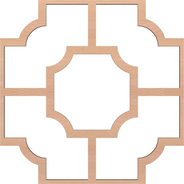 Ekena Millwork Large Bradley Fretwork 3/8 in. x 6 ft. x 6 ft. Brown Wood Decorative Wall Paneling 1-Pack
