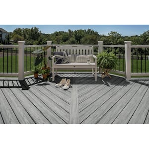 Enhance Naturals 1 in. x 6 in. x 1 ft. Foggy Wharf Composite Deck Board Sample - Grey