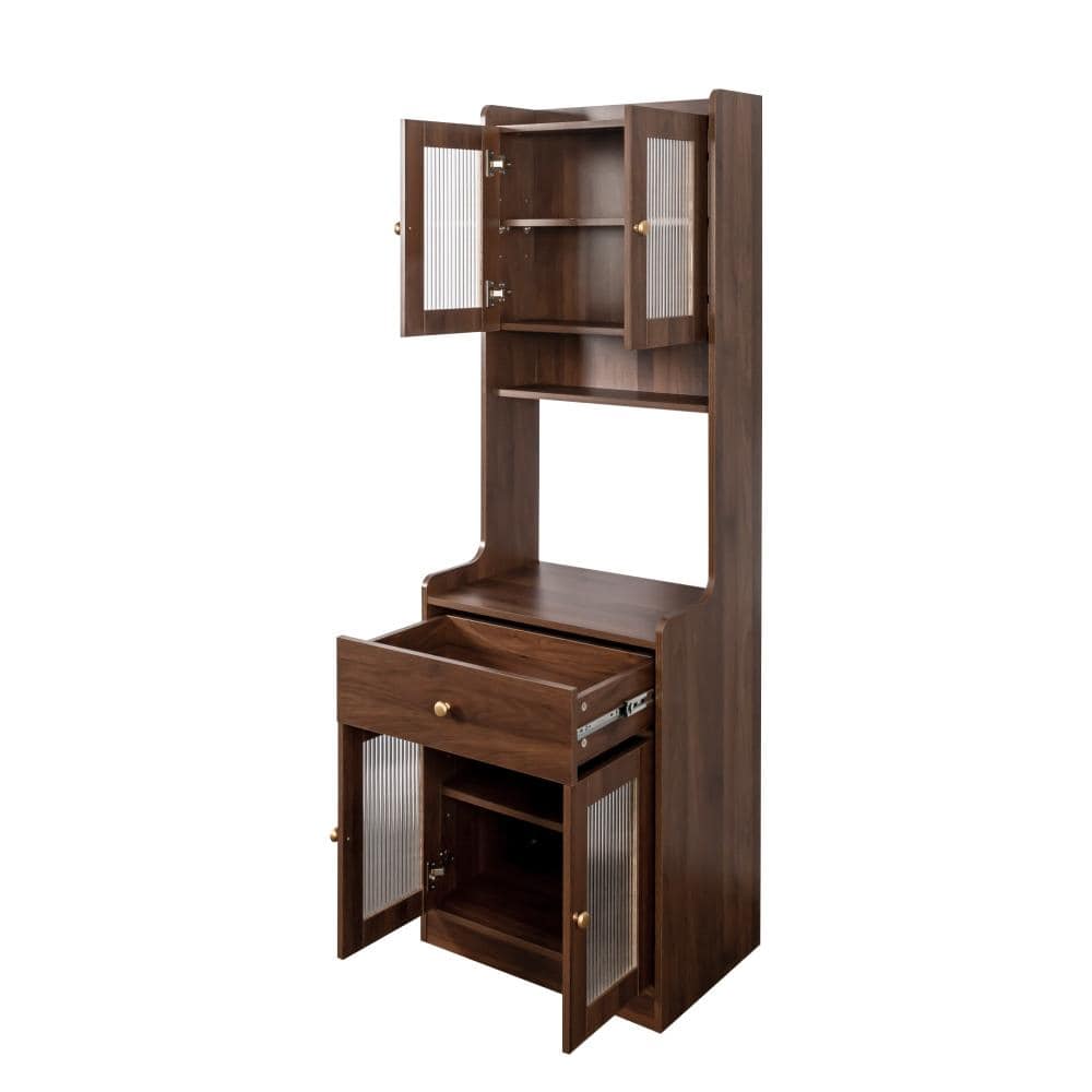 Walnut 70.87 in. Accent Cabinet Office Storage Cabinet with 2 Shelves and 1 Drawer durable construction price history on PriceWatchPro