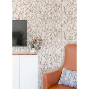 Leandra Coral Floral Trail Strippable Non Woven Wallpaper