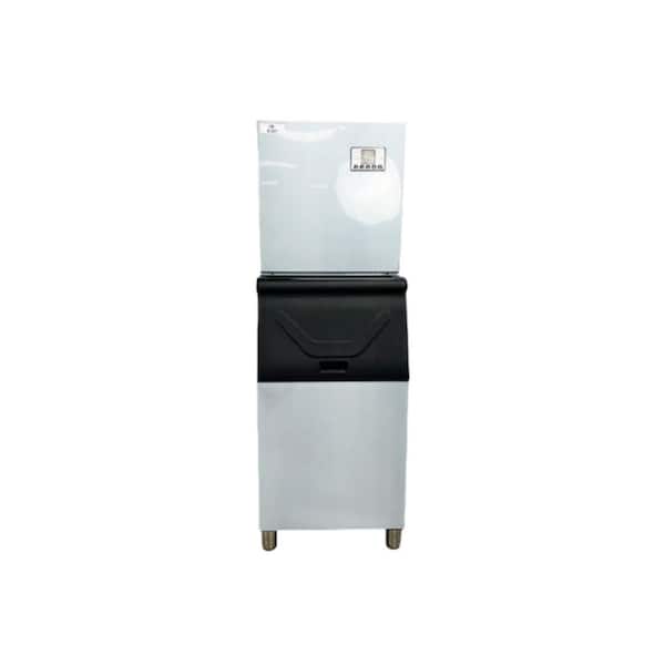23 in. 460 lbs. Air‑Cooled Full Size Cubes Commercial Freestanding Ice-Maker in Silver with Bin