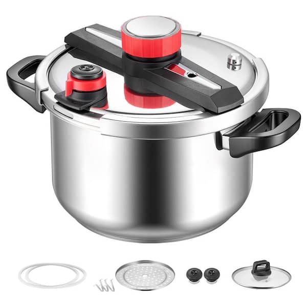 Pressure Cooker Set 10 qt. Pressure Cooker Stainless Steel,Pressures Canner Steaming Rack Tempered Glass Lid 2025 Update