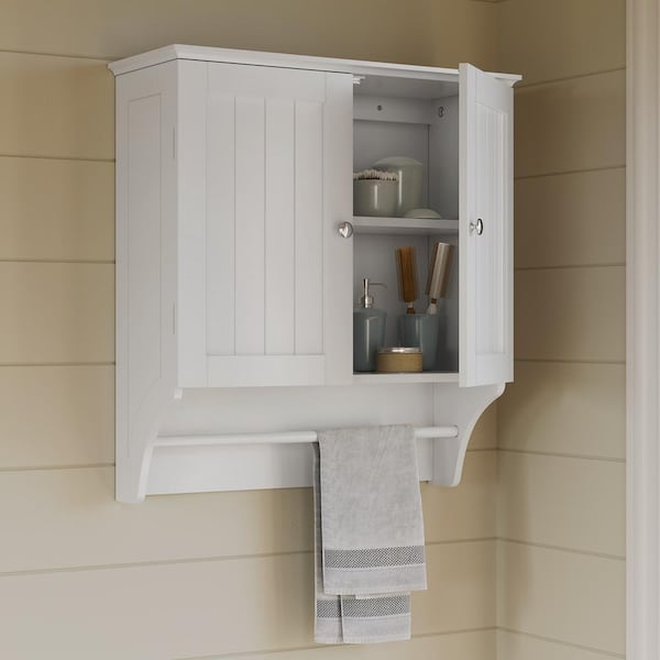Ashland 23.8 in. W x 25.4 in. H x 8.86 in. D Bathroom Storage Wall Cabinet and Laundry Medicine Cabinet in White