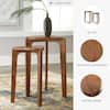 Signature DESIGN BY ASHLEY Brynnleigh 15.38 in. Medium Brown Triangle Wood Nesting End Table (Set of 2) A4000607