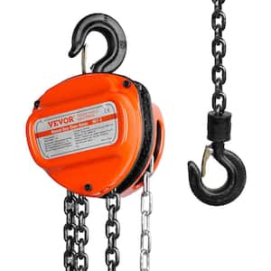 Manual Chain Hoist 1-Ton 2200 lbs. Capacity Hand Chain Hoist 10 ft. with Double-Pawl Brake for Garage, Factory, Dock