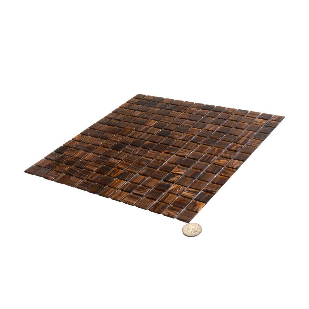 Celestial Bronze 12" x 12" Glass Mosaic Wall and Floor Tile