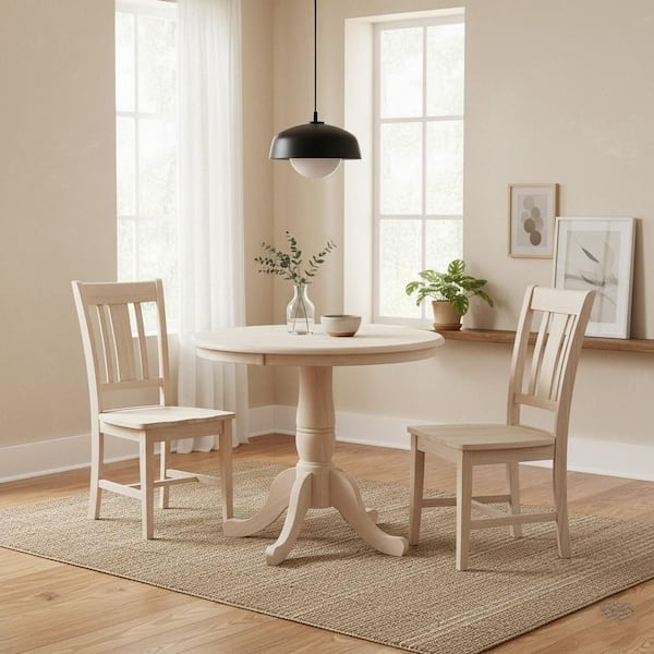 International Concepts Unfinished Pedestal Dining Table