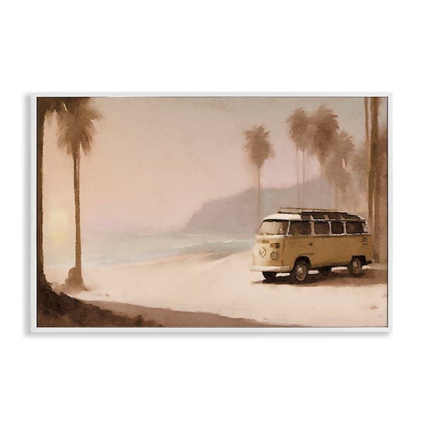 Stupell Industries Tranquil Beach Day by Noah Bay White Framed Coastal Giclee Art Print 12 in. x 18 in.