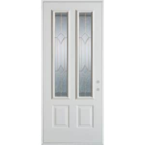 Stanley Doors 32 in. x 80 in. Art Deco Full Lite Painted White