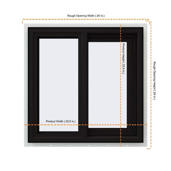 JELD-WEN 24 in. x 24 in. V-4500 Series Black Exterior/White