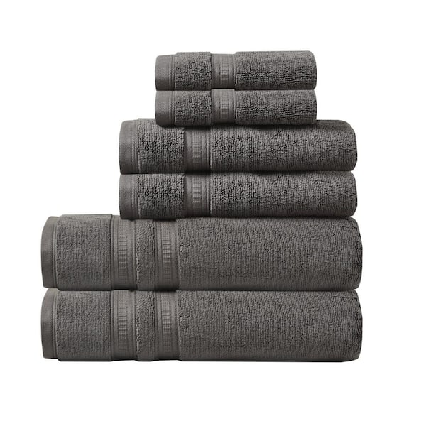 Beautyrest Plume 6-Piece Charcoal Cotton Bath Towel Set Feather Touch  Antimicrobial 100% BR73-2440 - The Home Depot