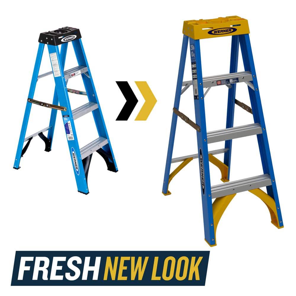 Fiberglass rails and aluminum rungs provide a strong and sturdy structure