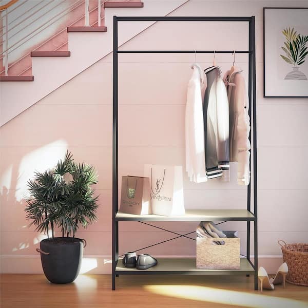 https://images.thdstatic.com/productImages/ae616b3e-7cbd-4e44-929c-19090756459d/svn/pale-oak-black-ameriwood-home-clothes-racks-hd43981-31_600.jpg