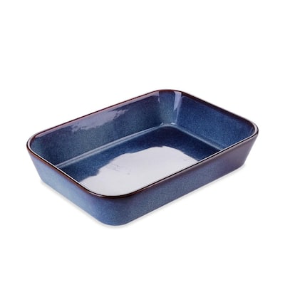 Capri 1-Piece Rectangular Glaze Stoneware Starry Blue Oven Dish Set