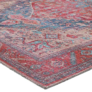 Fairbanks Red/Blue 9 ft. 2 in. x 12 ft. Medallion Indoor Area Rug