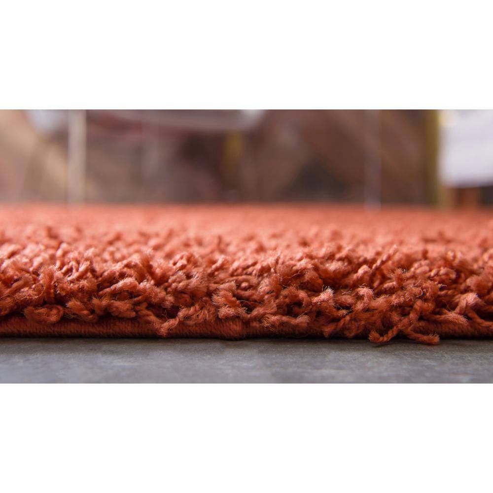 Rectangular 8' x 10' Red Synthetic Shag Area Rug