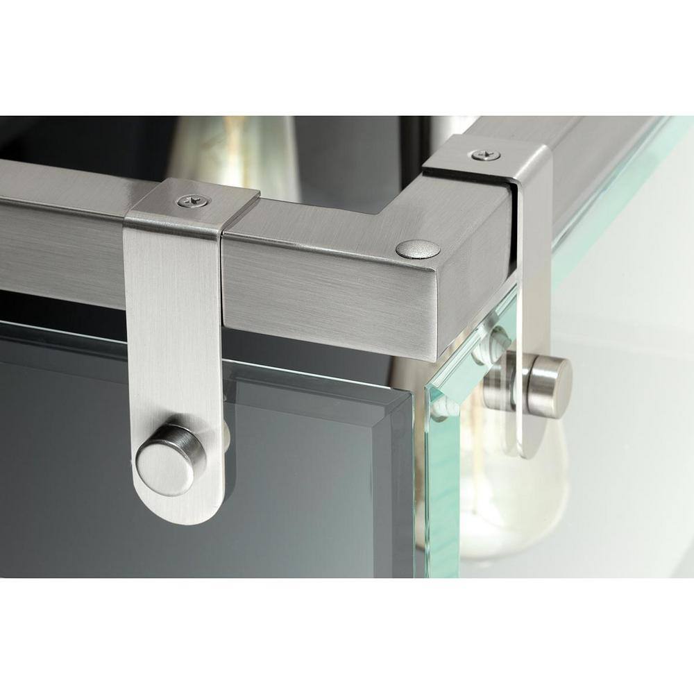 Elegant Modern Brushed Nickel Linear Chandelier with Beveled Glass