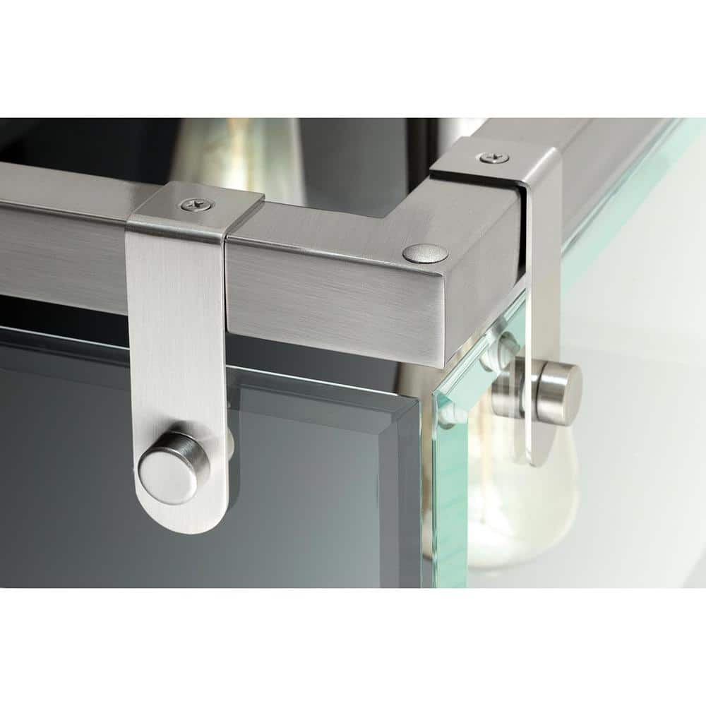 Modern Glayse 16.75" Brushed Nickel Beveled Glass Light Fixture