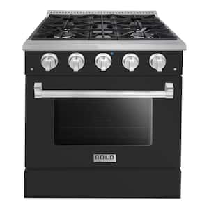 BOLD 30" 4.2 Cu.Ft. 4 Burner Freestanding Dual Fuel Range with Gas Stove and Electric Oven in Grey Family