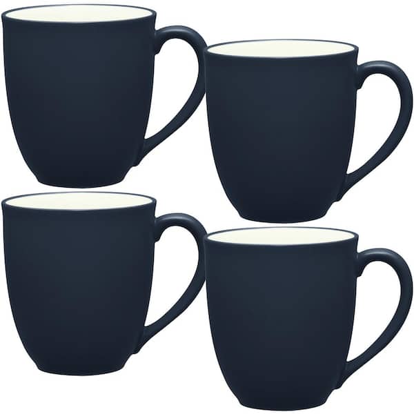 Colorwave Navy 12 fl. oz. (Blue) Stoneware Mugs, (Set of 4)