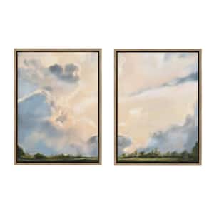 Clouds by Mary Sparrow Framed Nature Canvas Wall Art Print 24.00 in. x 18.00 in. (Set of 2)