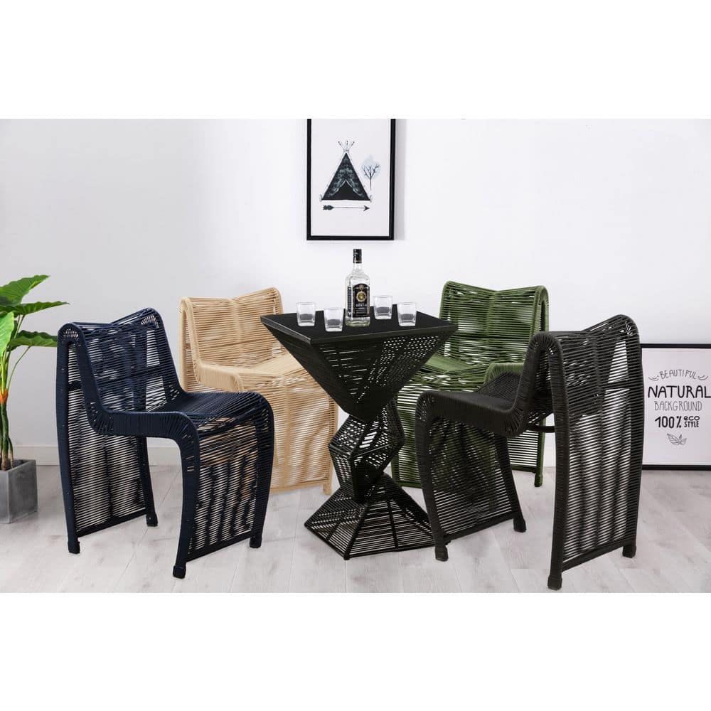 Lorenzo Tan Rope 3 Pc Pub Set-36 in. Table Height
