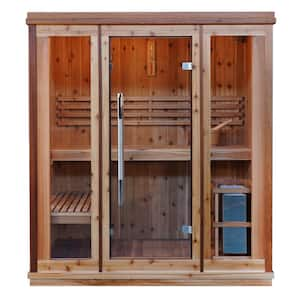 Hampton 3-Person Indoor Hemlock Wet/Dry Sauna with 4.5 kW Harvia Heater