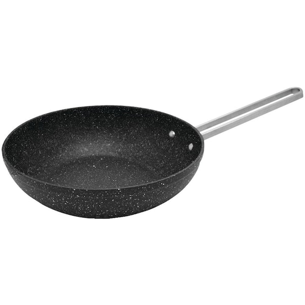 Starfrit Rock 7.25 in. Wok Pan with Stainless Steel Handle in Black