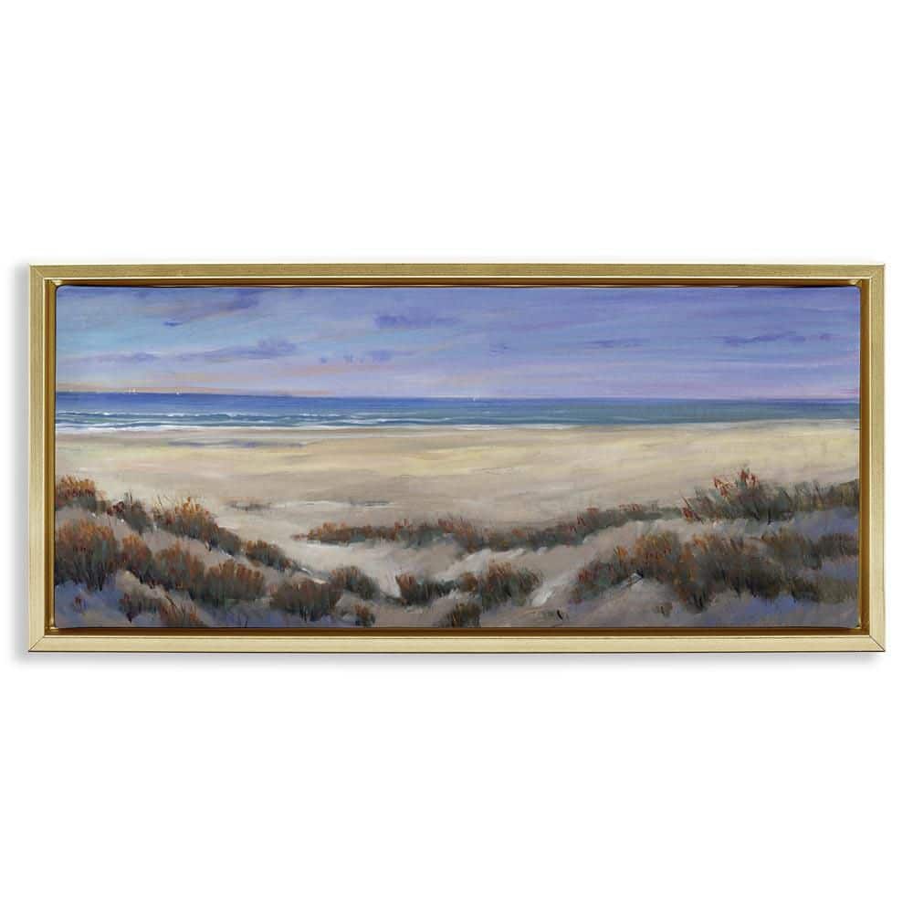 Traditional Grassy Beach by Regina Moore Gold Floater Frame Coastal Graphic Art Print 11 in. x 25 in. price history on PriceWatchPro