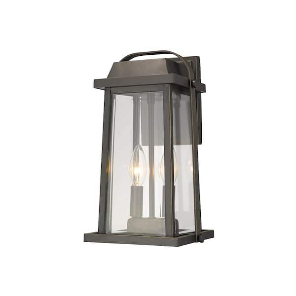 Unbranded Millworks Oil Rubbed Bronze Outdoor Hardwired Lantern Wall Sconce with No Bulbs Included