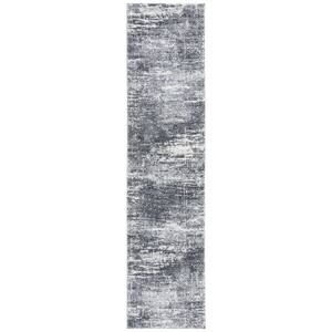 Evoke Ivory/Gray 2 ft. x 9 ft. Solid Runner Rug