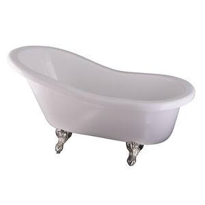 5 ft. Acrylic Ball and Claw Feet Slipper Tub in White