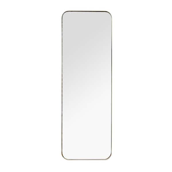 Litton Lane 36 in. x 13 in. Rectangle Framed Gold Wall Mirror with Thin ...