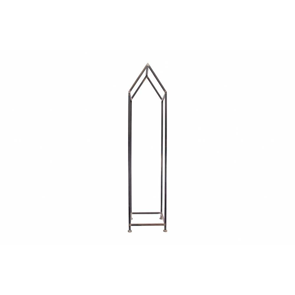Tall Black Metal House-Shaped Firewood Holder