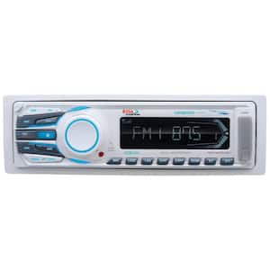 AM/FM/MP3 Compatible Multimedia Bluetooth Receiver with Detachable Panel - No CD/DVD, White