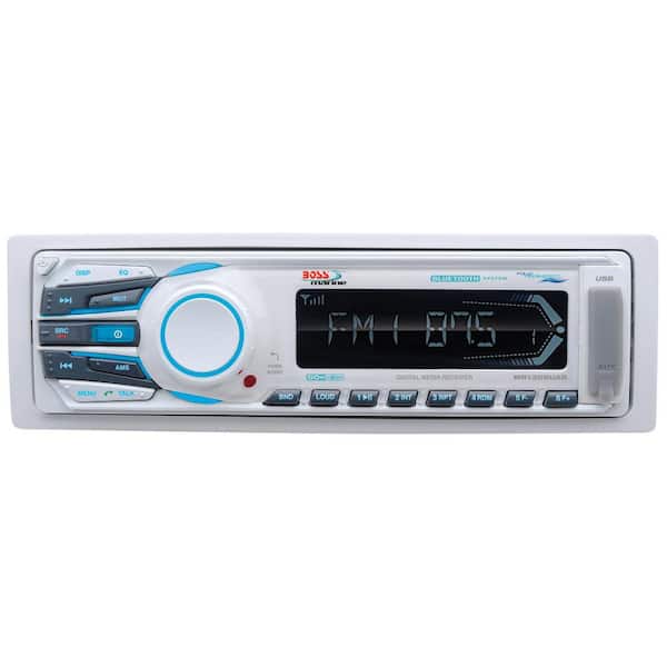 Boss Audio Systems AM/FM/MP3 Compatible Multimedia Bluetooth Receiver with Detachable Panel - No CD/DVD, White