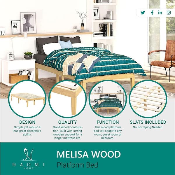 Homestock Full Natural Solid Wood, Do All Bed Frames Have Slats