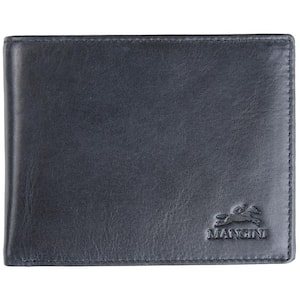 Bellagio Collection Black Leather Center Wing RFID Wallet
