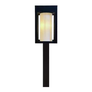 Black Integrated LED Outdoor Solar Pathway Light with Outer Clear and Inner Frosted Glass