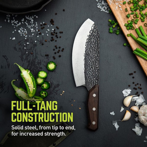 TRUE PRIMAL FORGE ROCKER BUTCHER 8 in KNIFE WITH MONZO WOOD