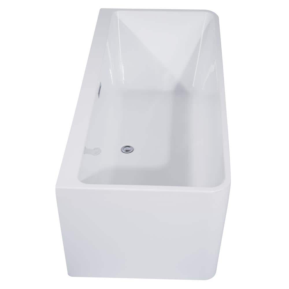67'' White Freestanding Acrylic Soaking Bathtub