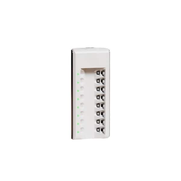 EKIEUDL Charger 1.2-Volt NiMH AA Batteries 2800 mAh and 8-Bay Smart Battery Charger in White