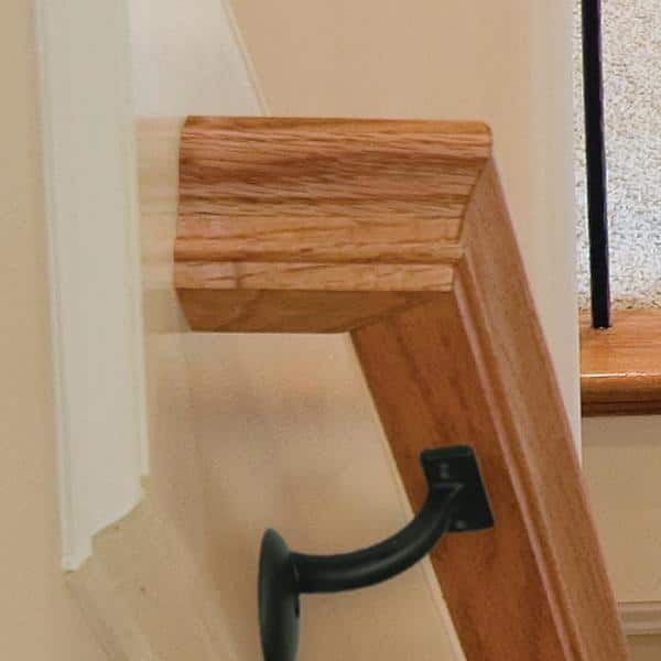 EVERMARK Stair Parts 2-3/4 in. x 2-1/16 in. Black Aluminum Alloy Heavy Duty Wall Rail Mounting Bracket