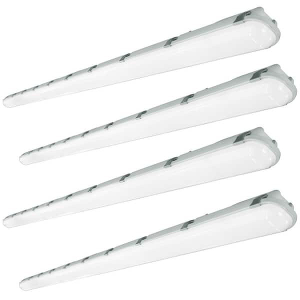 8 ft. White 500-Watt Equivalent Integrated LED Dimmable Vapor Tight Fixture, CCT/Wattage/Lumens Selectable, UL (4-Pack)