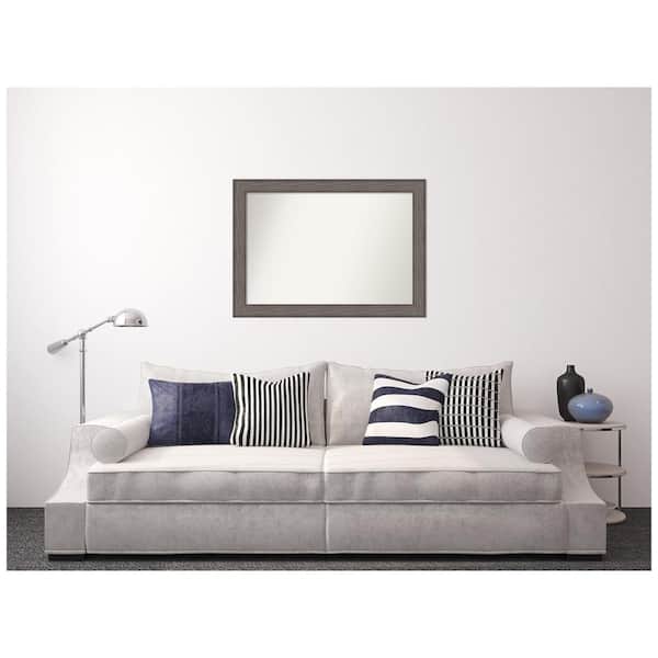 Amanti Art Medium Rectangle Distressed Brown Modern Mirror (30.25 in. H x 42.25 in. W)